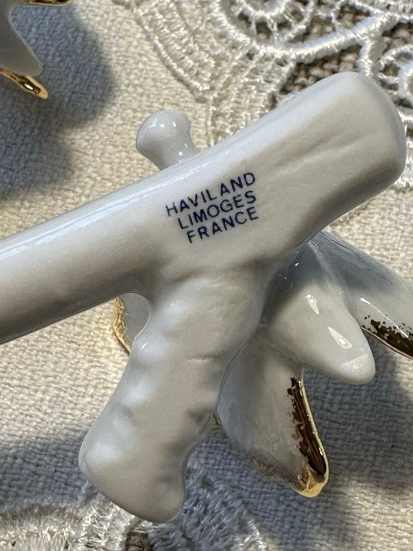 リモージュ Haviland 製　パピヨンゴールド　カトラリーレスト箸置き　2個