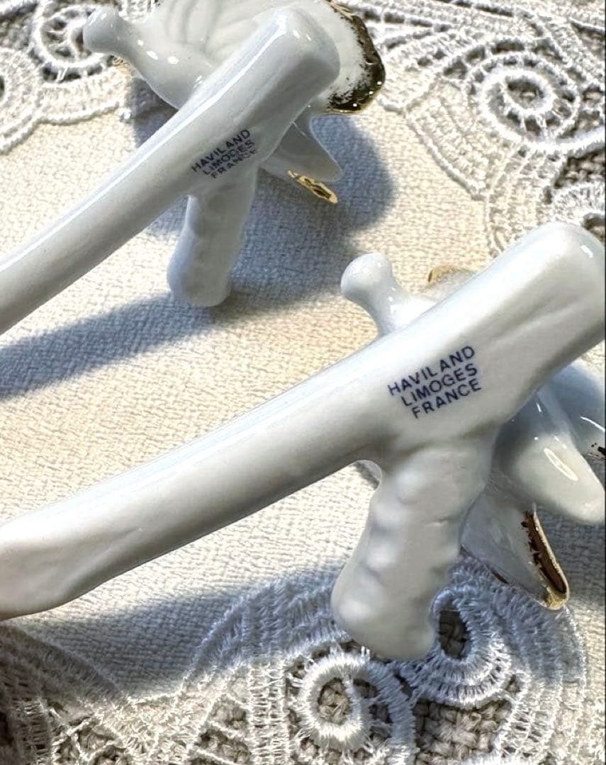 リモージュ Haviland 製　パピヨンゴールド　カトラリーレスト箸置き　2個