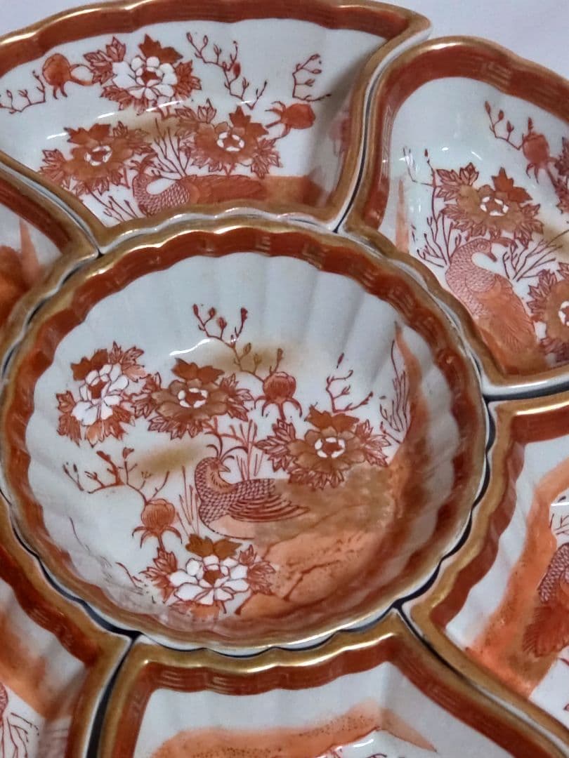 九谷焼　金彩赤絵九谷　板山造　組物鉢