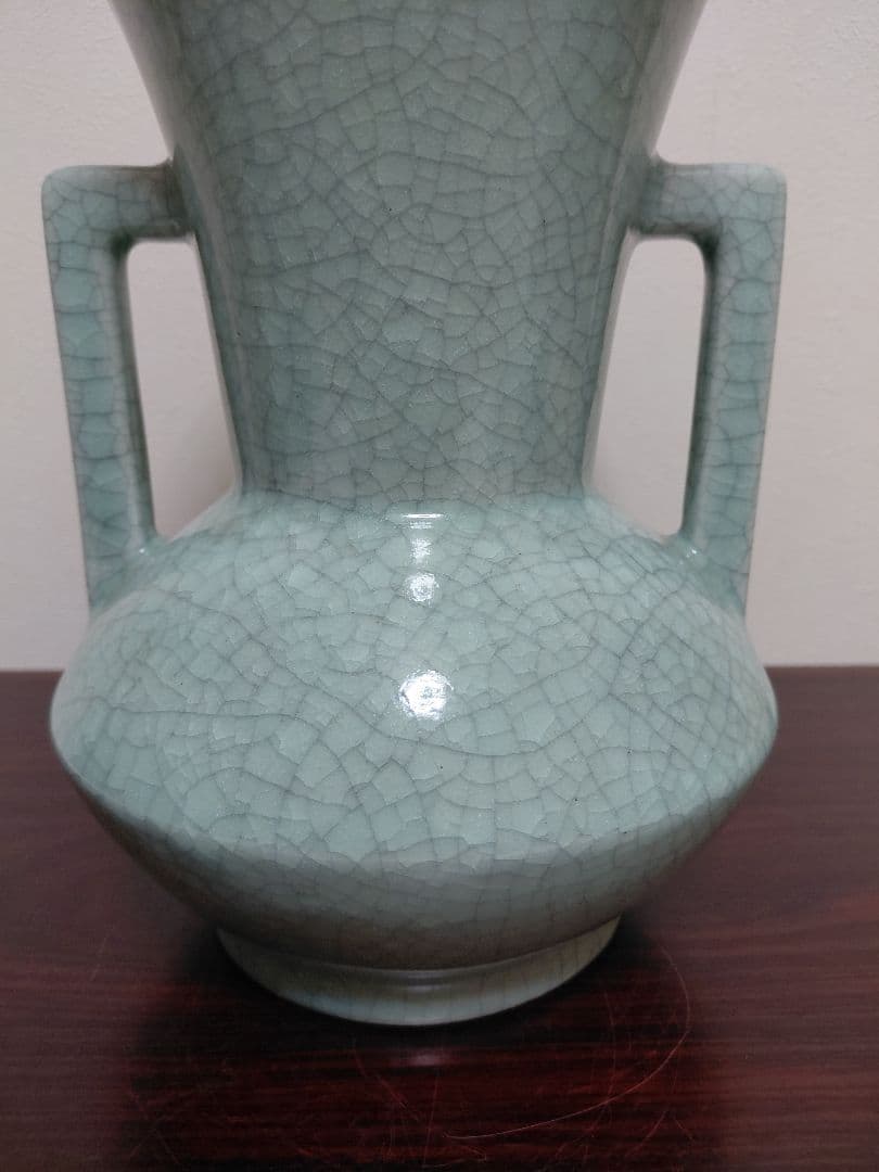 青磁 耳付花瓶 壷 詳細不明
