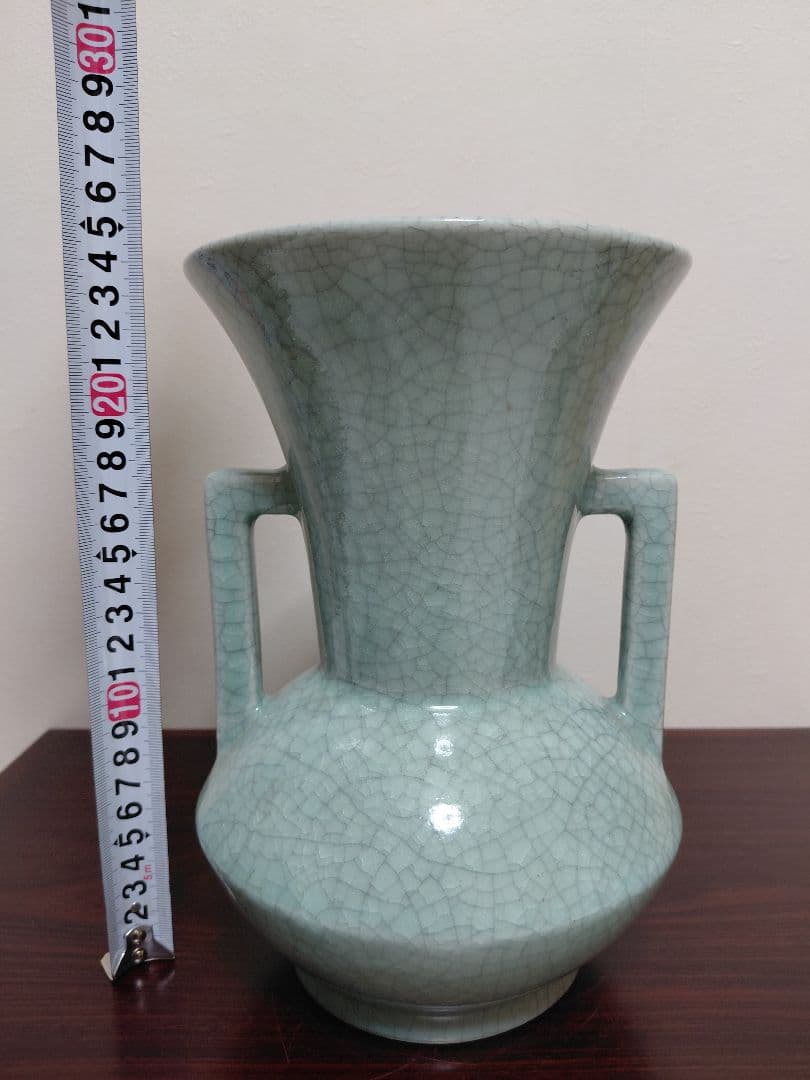 青磁 耳付花瓶 壷 詳細不明