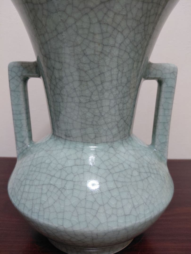 青磁 耳付花瓶 壷 詳細不明