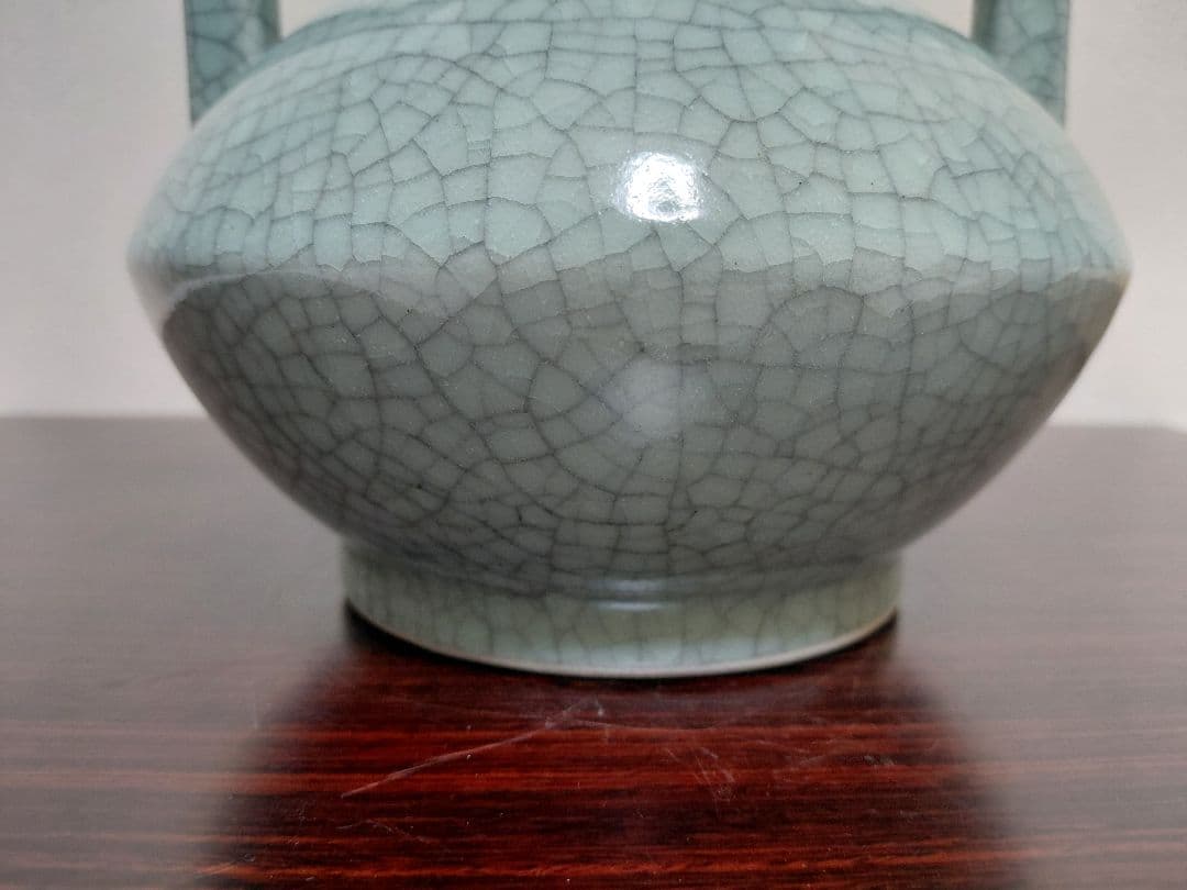 青磁 耳付花瓶 壷 詳細不明