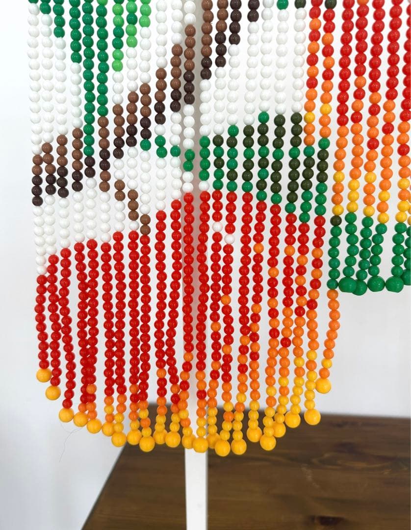 ヴィンテージ ビーズカーテン　珠のれん　りんご柄　アップル　昭和レトロ