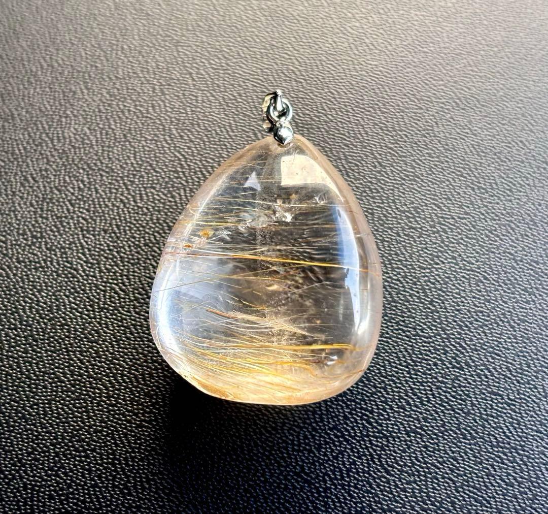 最高品質　天然石の王者　エンジェルラダーインゴールドルチルクォーツのPT