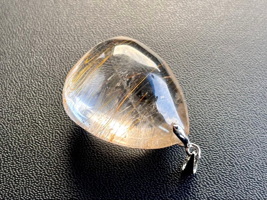 最高品質　天然石の王者　エンジェルラダーインゴールドルチルクォーツのPT