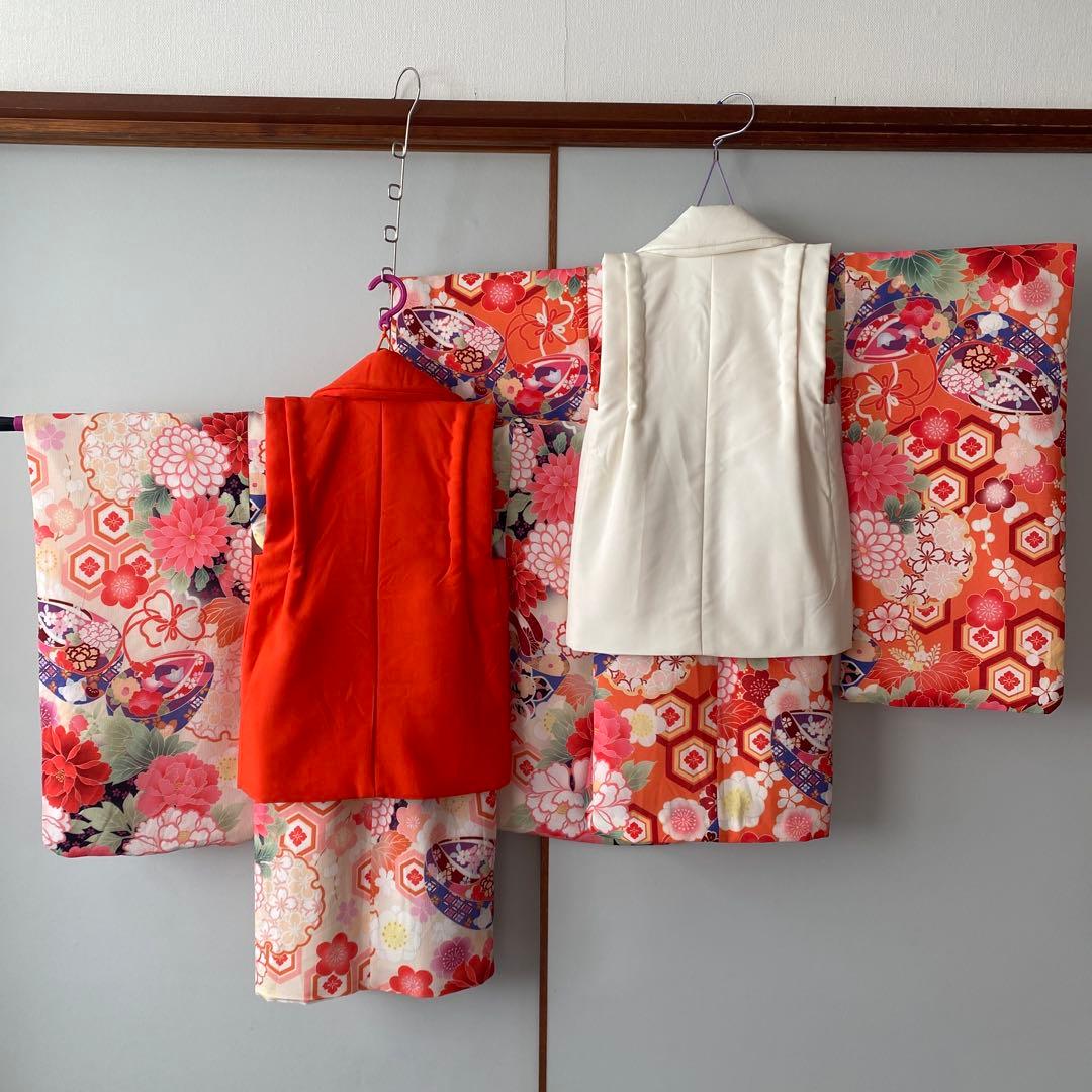 キャサリンコテージ　七五三　着物　3歳　双子コーデ　被布　襦袢付き　2セット