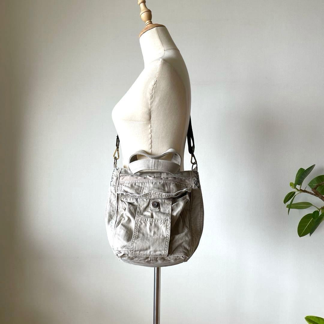 【専用】お散歩バッグ ベージュ カーゴ リメイク　トート ハンドメイド