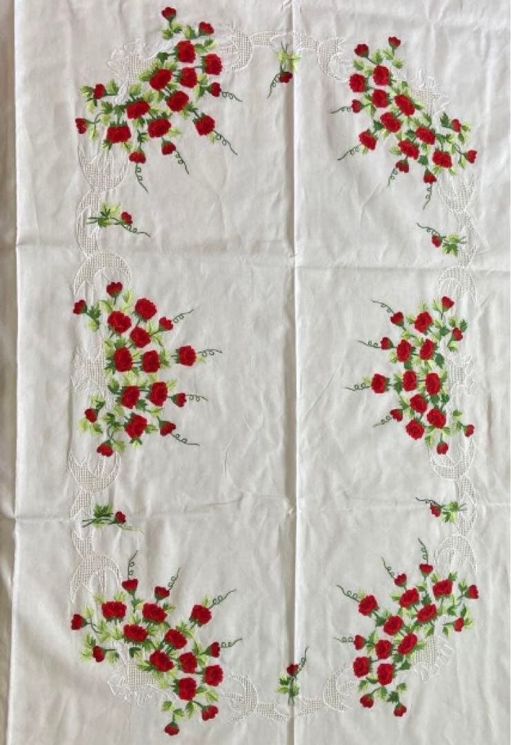 刺繍テーブルクロス200x140cm ナプキンセット