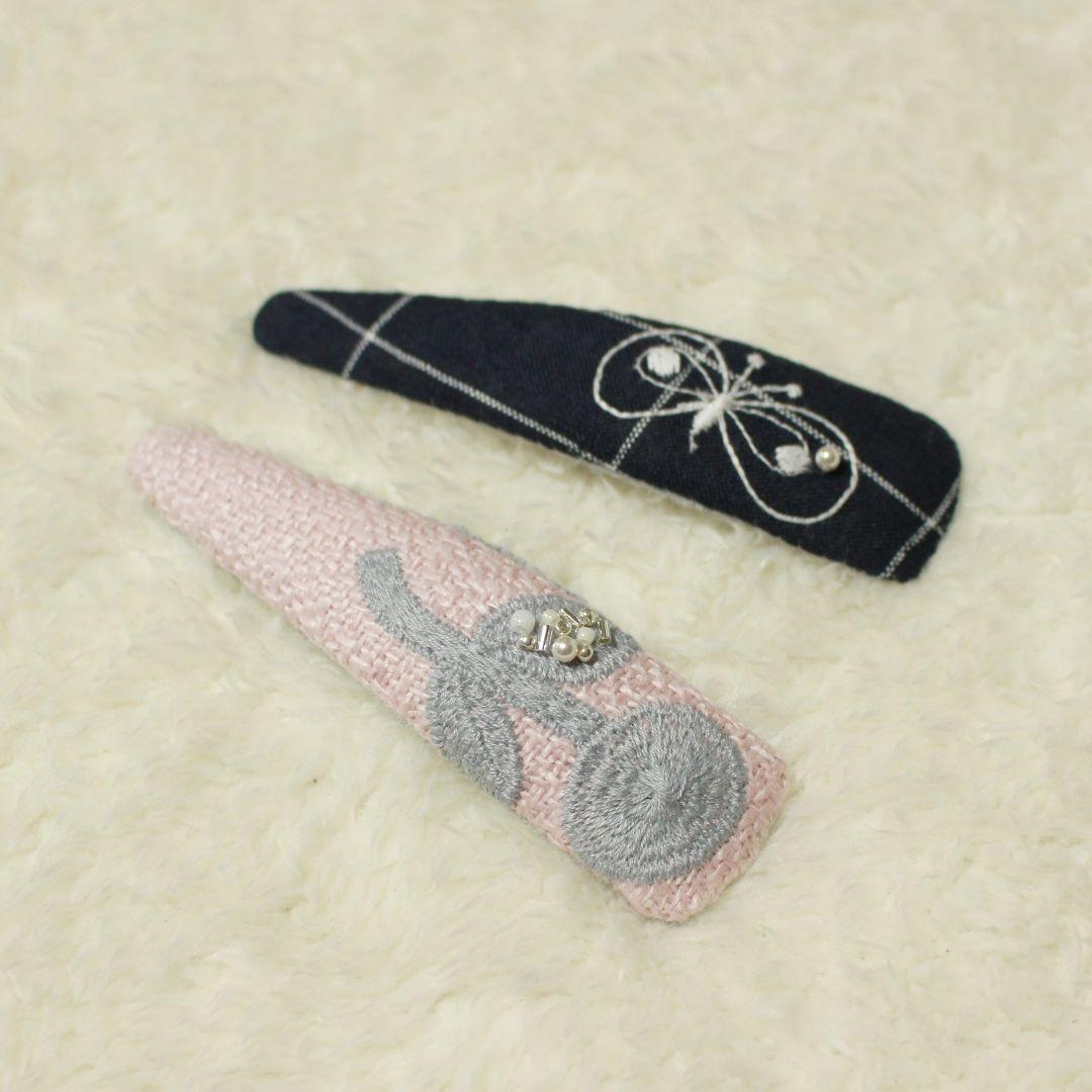 ミナペルホネン　bonheur　choucho ハンドメイド　パッチンピン