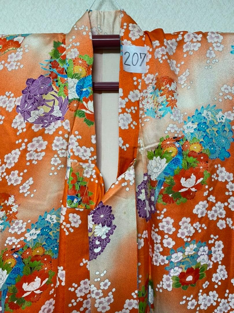 No.207アンティーク子供着物正絹七五三めちゃくちゃ綺麗着丈104.5裄丈55