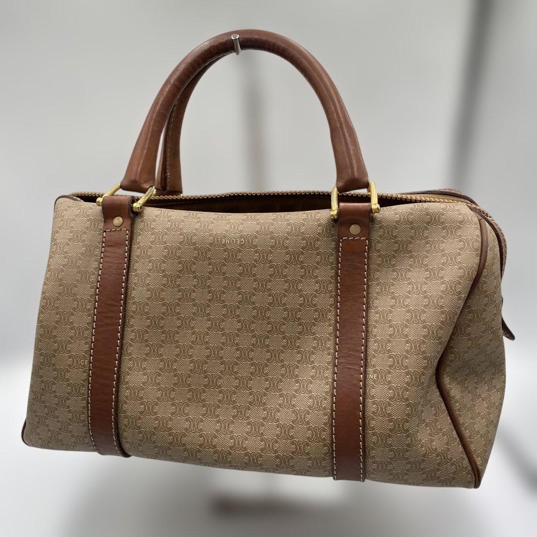 セリーヌ マカダム柄 ボストンバッグ ハンドバッグ トリオンフ ビンテージ