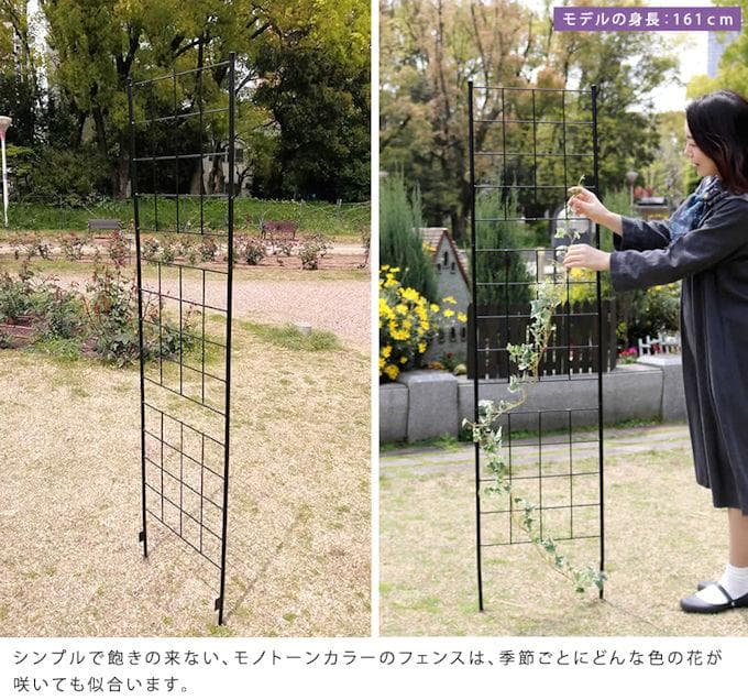 アイアンフェンス２枚組 高さ176 スリムタイプ ガーデンフェンス（1034）