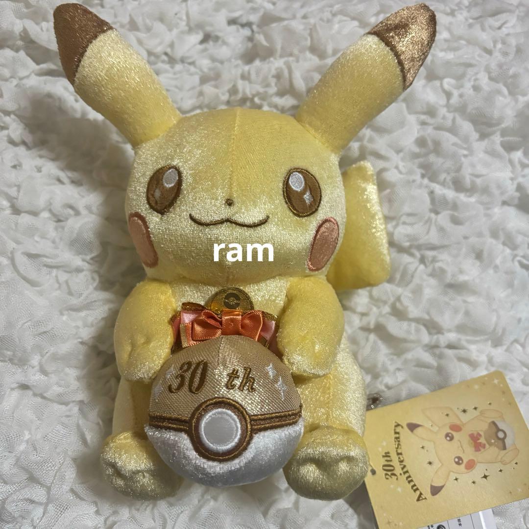 お顔厳選　30th記念　ピカピカ！ピカチュウ　ぬいぐるみ　マスコットキーホルダー