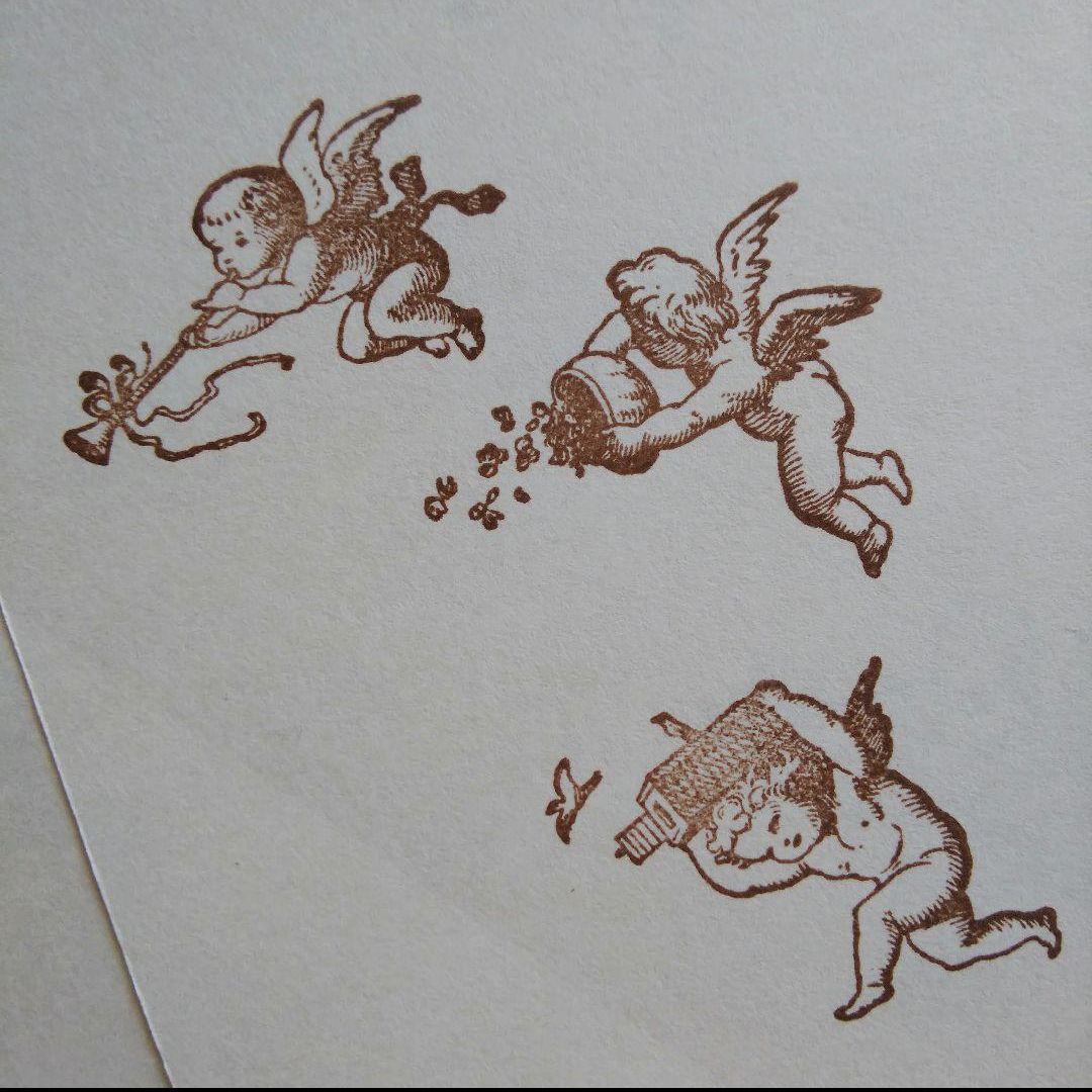 ドイツ製 輸入ラバースタンプ マウント済  『天使/エンジェル 3個セット』