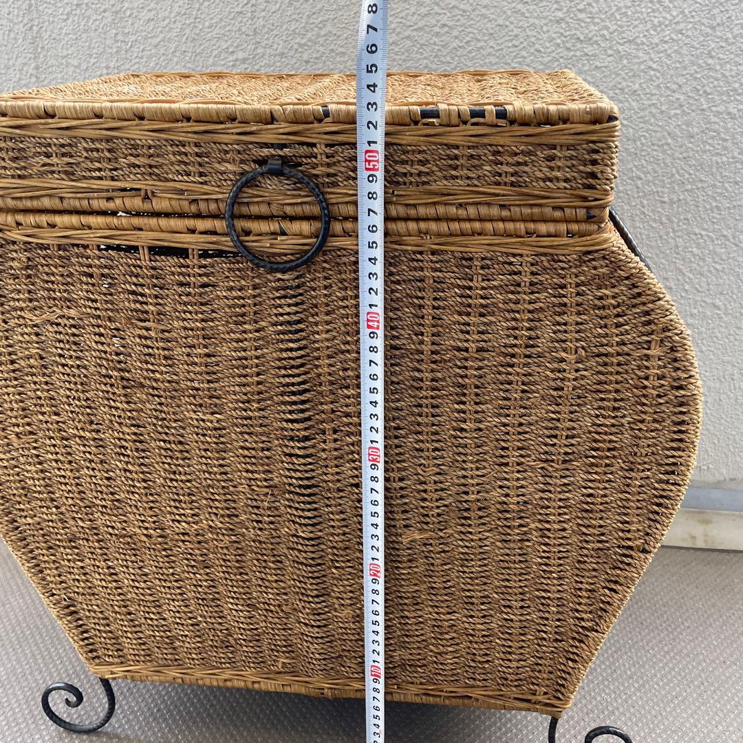 ラタン　猫足収納ボックス　アンティーク　ヴィンテージ