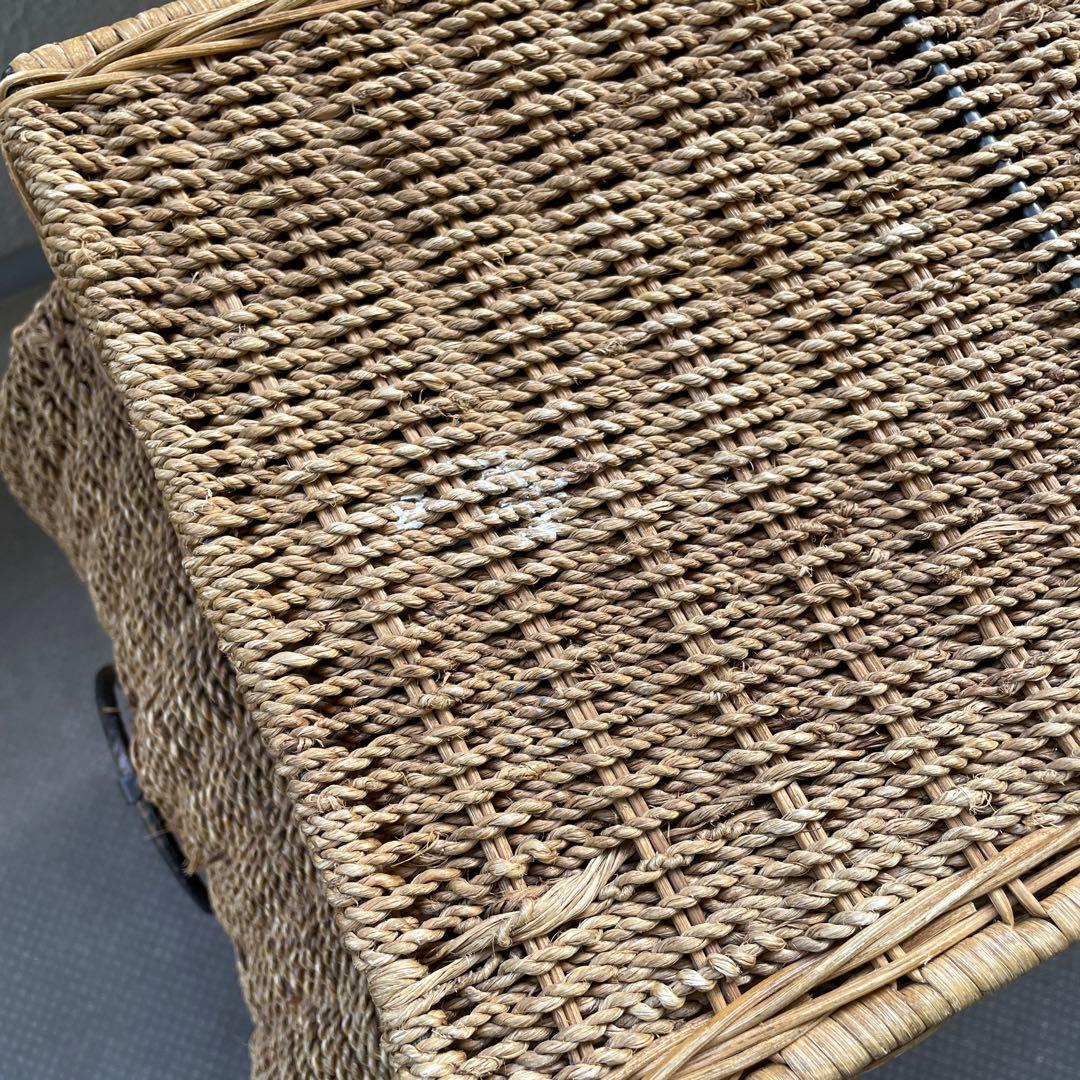 ラタン　猫足収納ボックス　アンティーク　ヴィンテージ