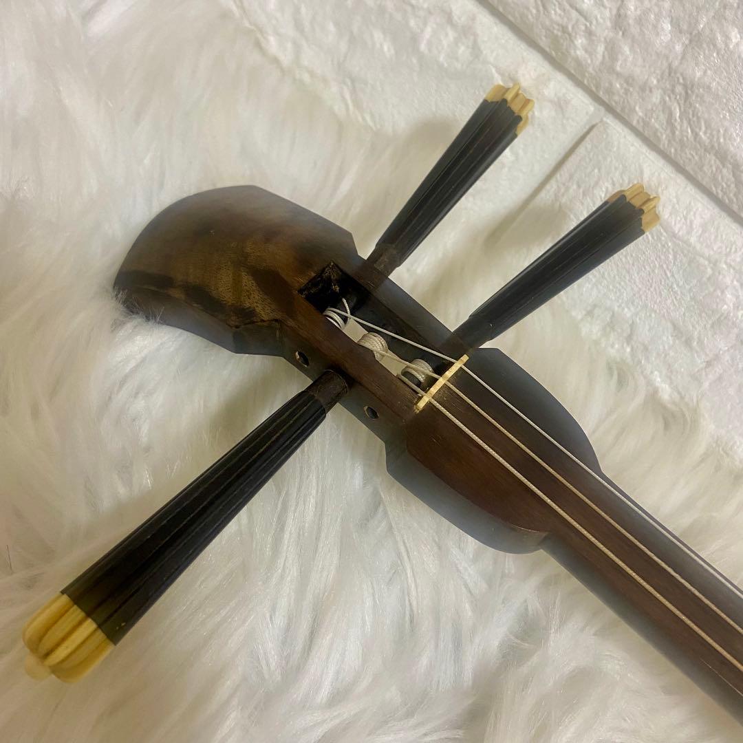 三線 沖縄 人工皮　蛇　オーストリッチ型押しハードケース付き