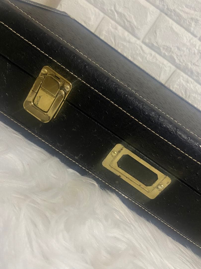 三線 沖縄 人工皮　蛇　オーストリッチ型押しハードケース付き