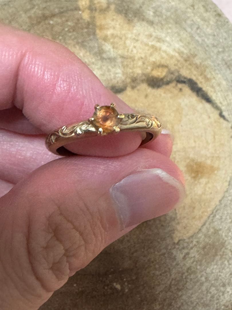 GOLD 金　14k ゴールドリング　アンダリュサイト　ジュエリーリング