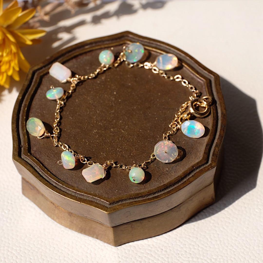 R✴︎H ♦︎14kgfエチオピアオパールブレスレット