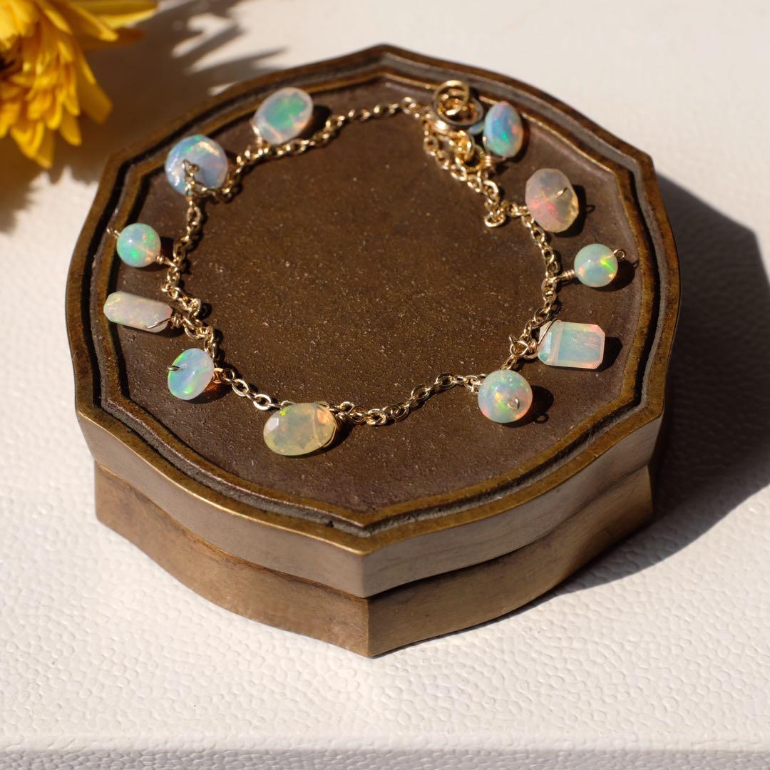 R✴︎H ♦︎14kgfエチオピアオパールブレスレット