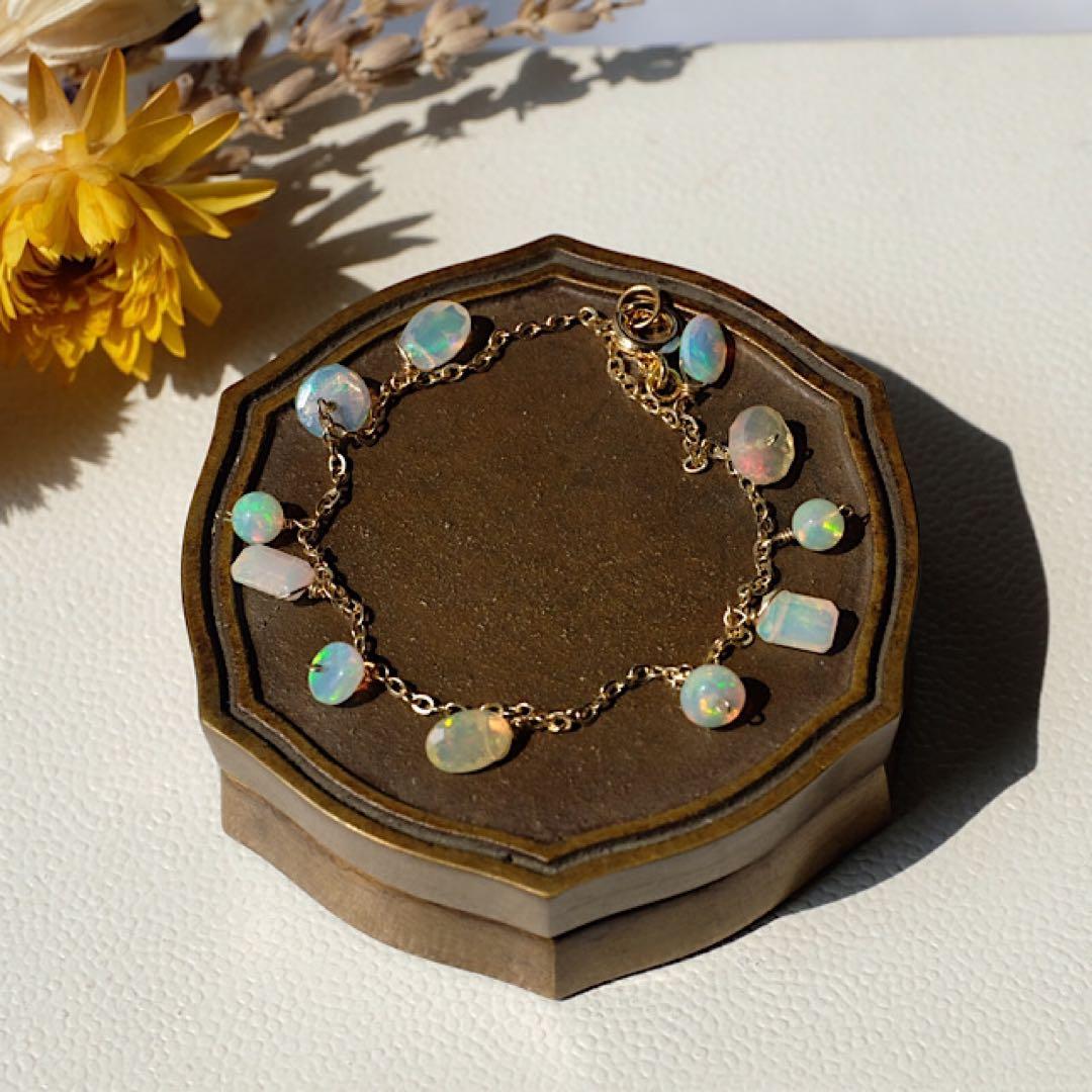 R✴︎H ♦︎14kgfエチオピアオパールブレスレット