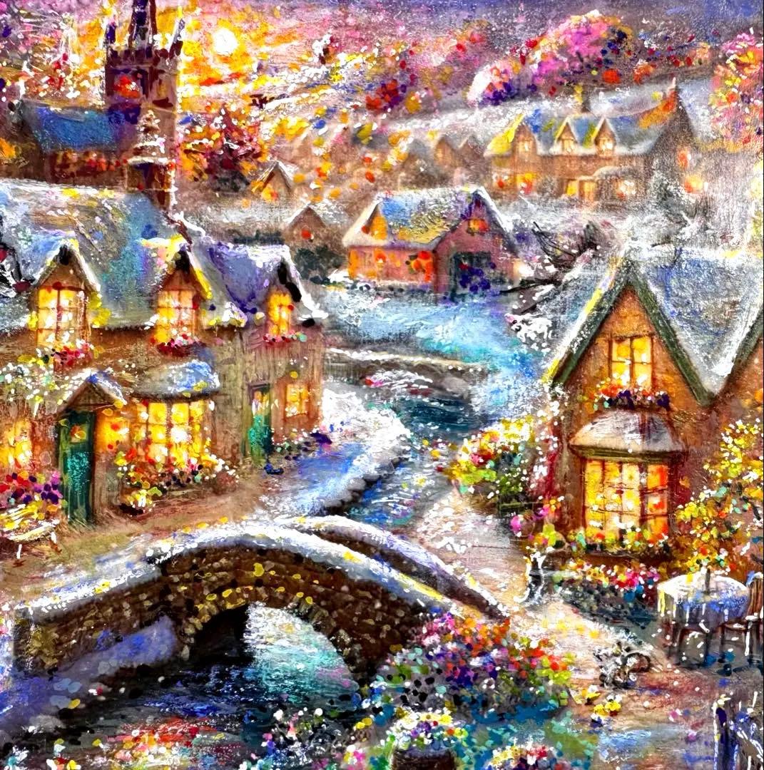 ♡*♡様 絵画原画《コッツウォルズの春》目覚めの雪どけに動物たちがそっと出てきそ