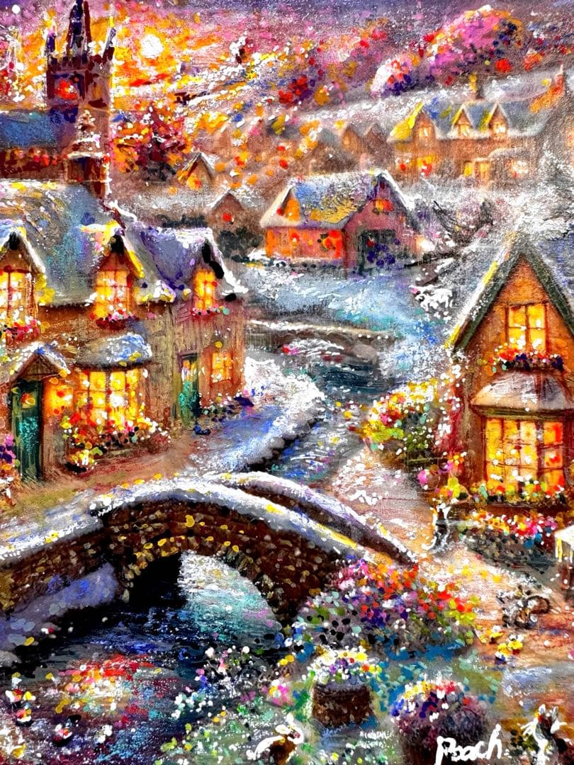 ♡*♡様 絵画原画《コッツウォルズの春》目覚めの雪どけに動物たちがそっと出てきそ