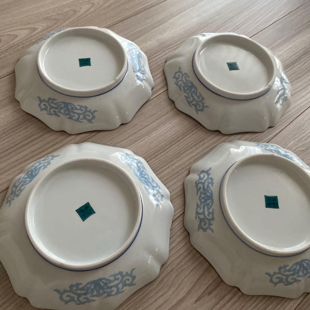 ★美品★昭和レトロ 九谷焼 青郊窯 皿4枚セット 送料750円込