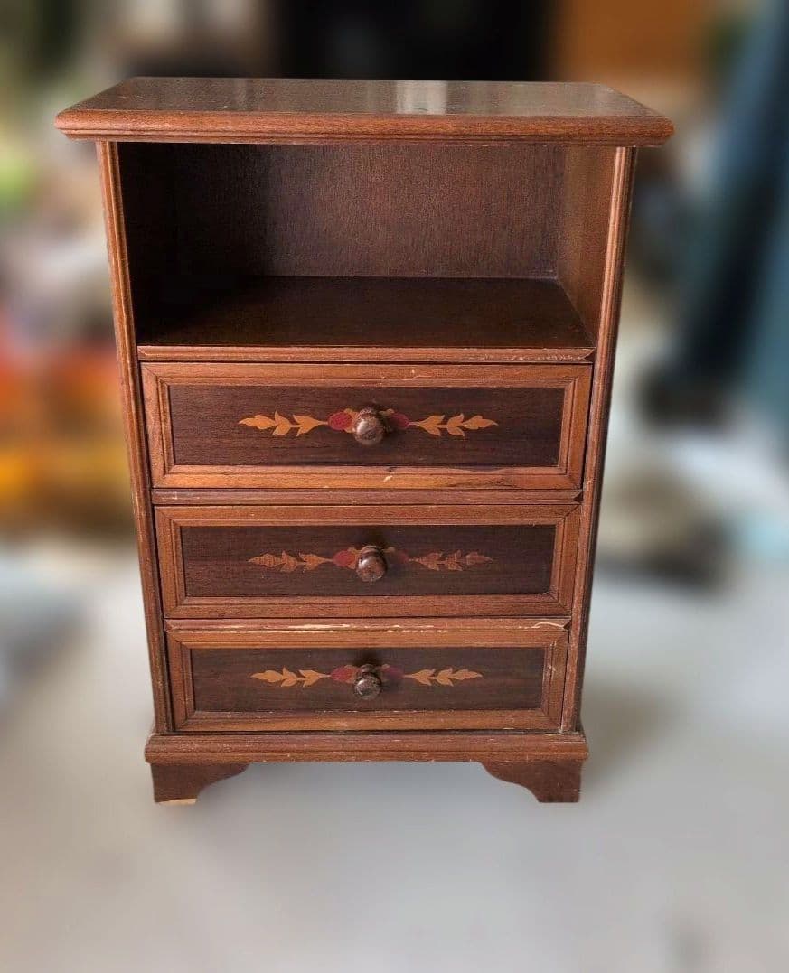 イタリア製　象嵌　木製チェスト　伝統工芸　アンティーク　レトロ