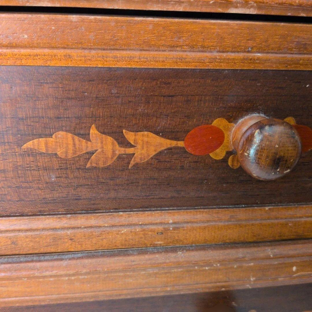 イタリア製　象嵌　木製チェスト　伝統工芸　アンティーク　レトロ