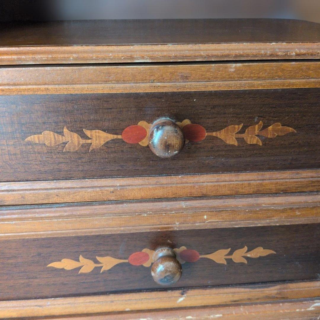 イタリア製　象嵌　木製チェスト　伝統工芸　アンティーク　レトロ