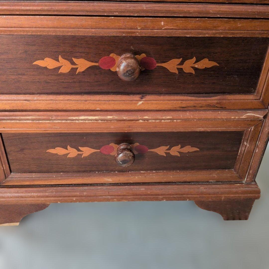 イタリア製　象嵌　木製チェスト　伝統工芸　アンティーク　レトロ
