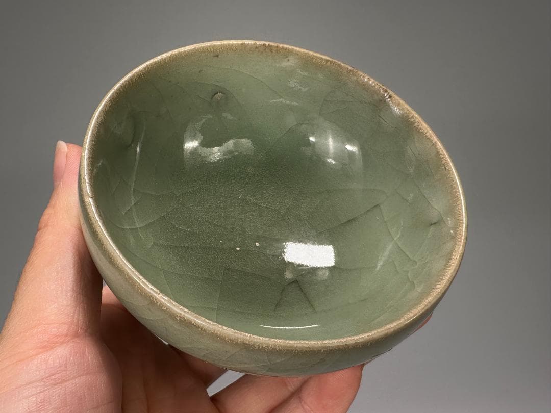 中国美術　龍泉窯　青磁茶杯　煎茶碗　貫入　盃　唐物