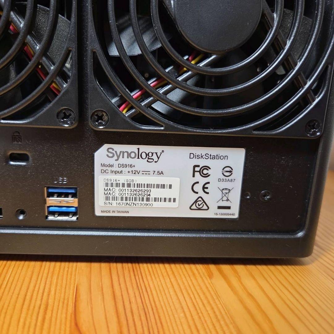 美品！Synology NAS DS916+ メモリ8GBモデル