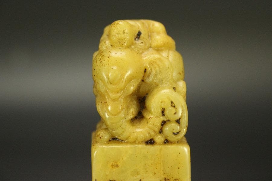 中国美術 古印材 刻文字 象唐子(A762)