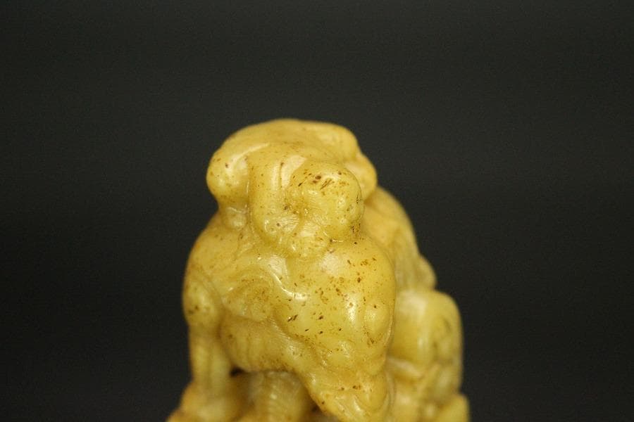 中国美術 古印材 刻文字 象唐子(A762)