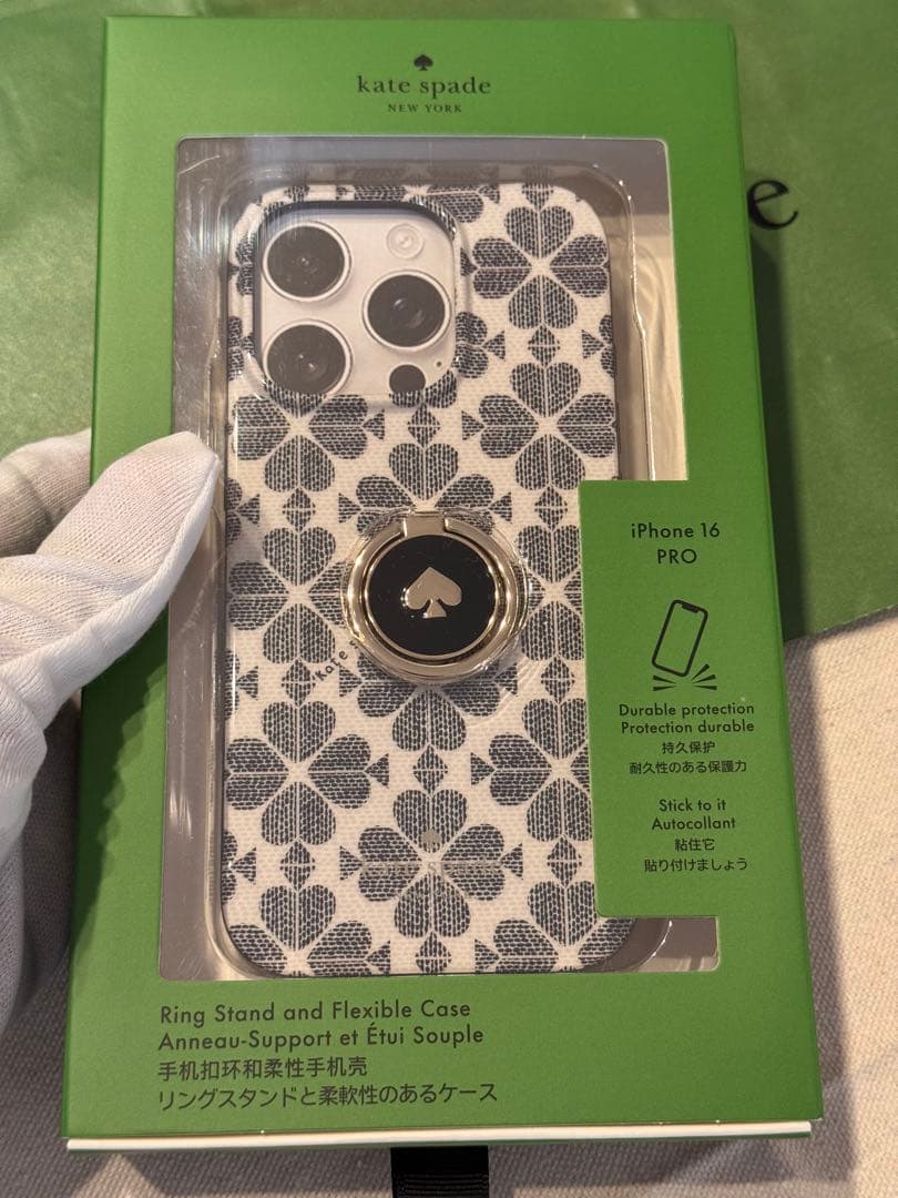 新品未使用iPhone16pro用ケイトスペード リング付スマホケース