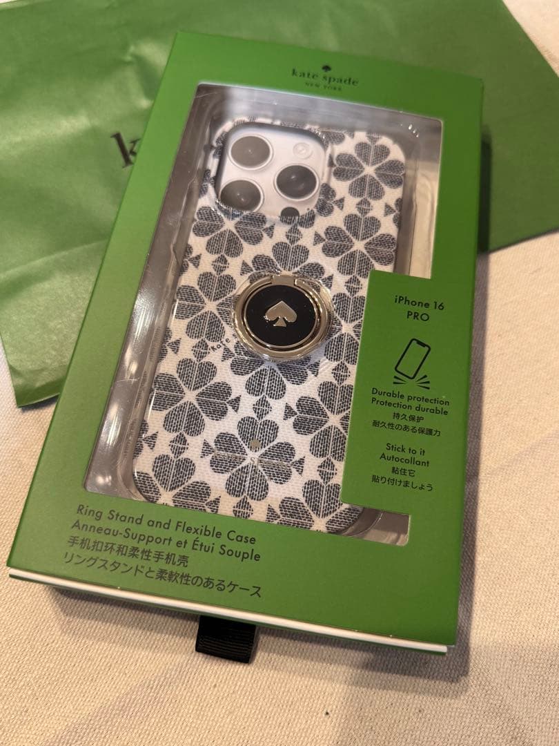 新品未使用iPhone16pro用ケイトスペード リング付スマホケース