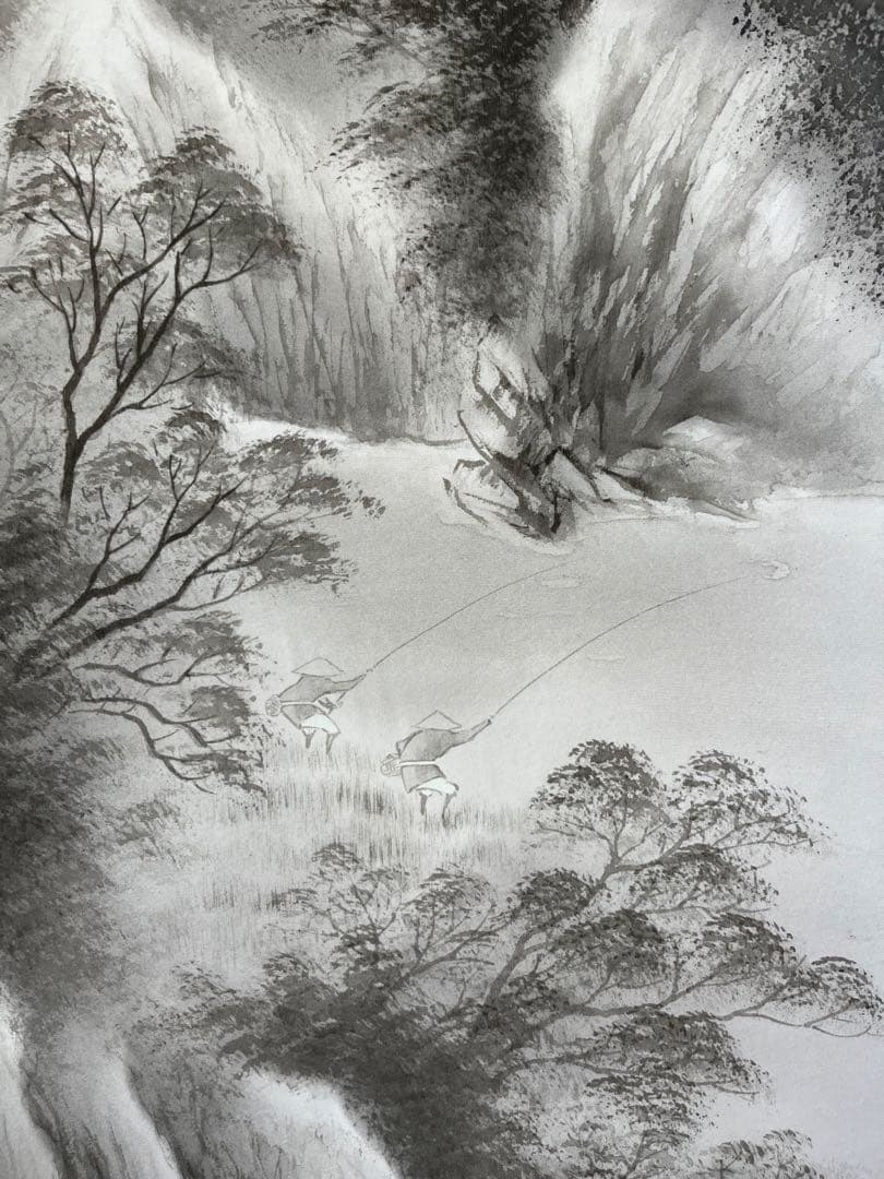 掛軸　水墨画　山水画　美術品　絵画　インテリア