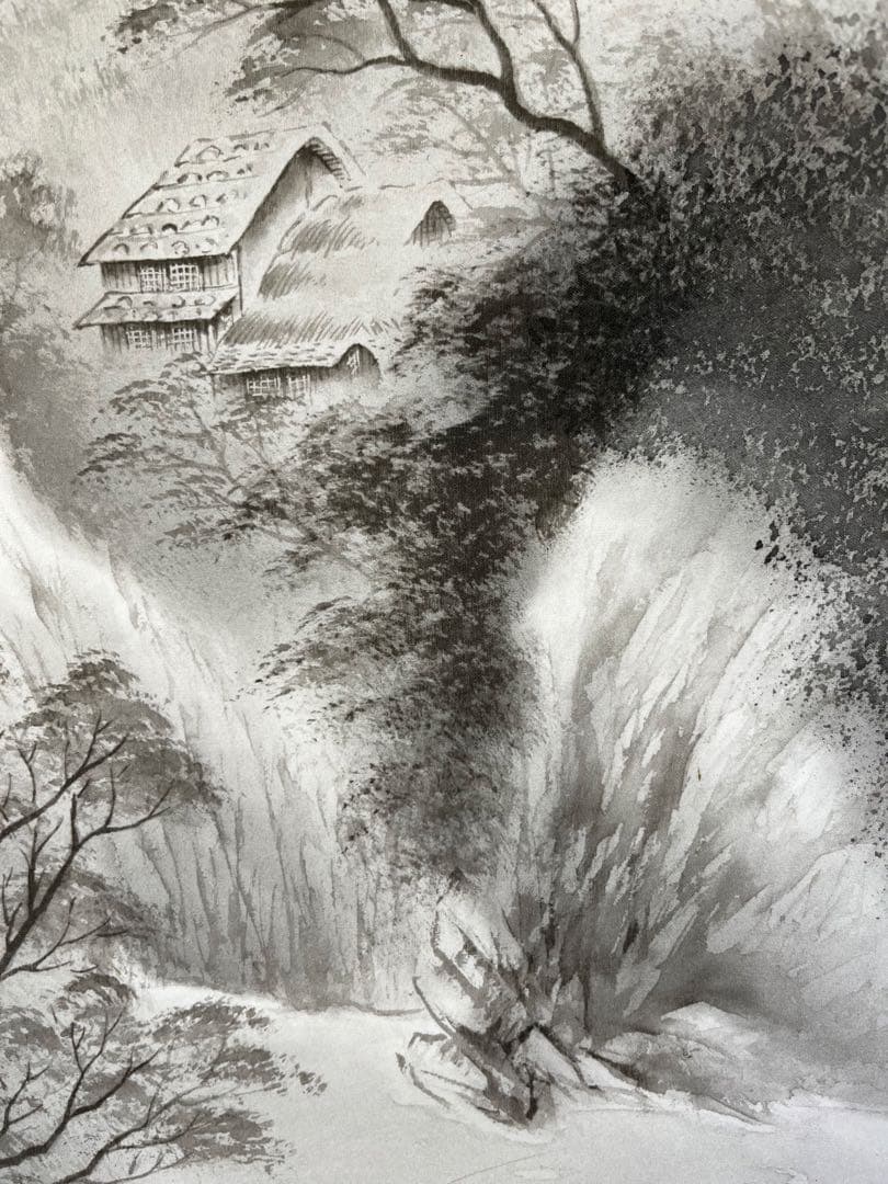 掛軸　水墨画　山水画　美術品　絵画　インテリア