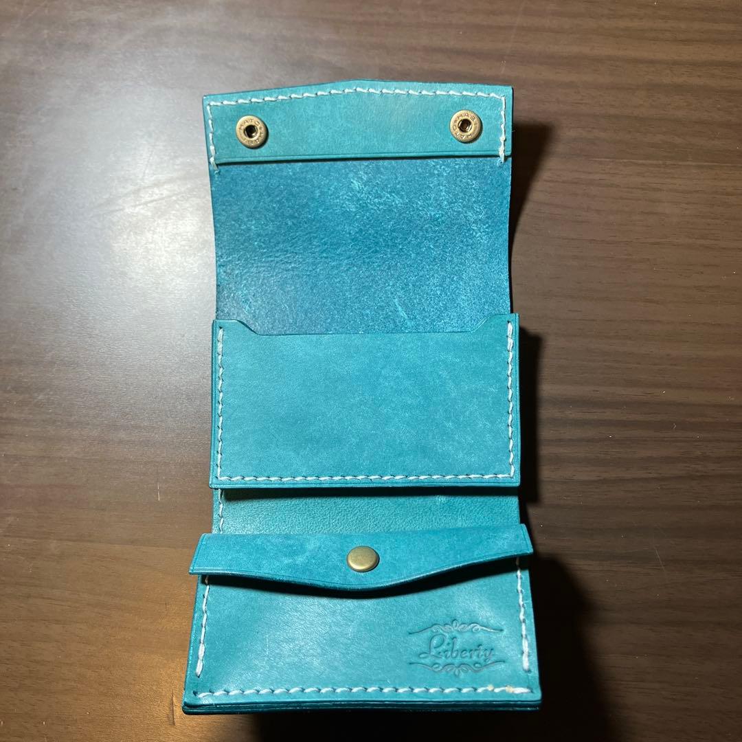 三つ折り財布　ハンドメイド　本革　財布