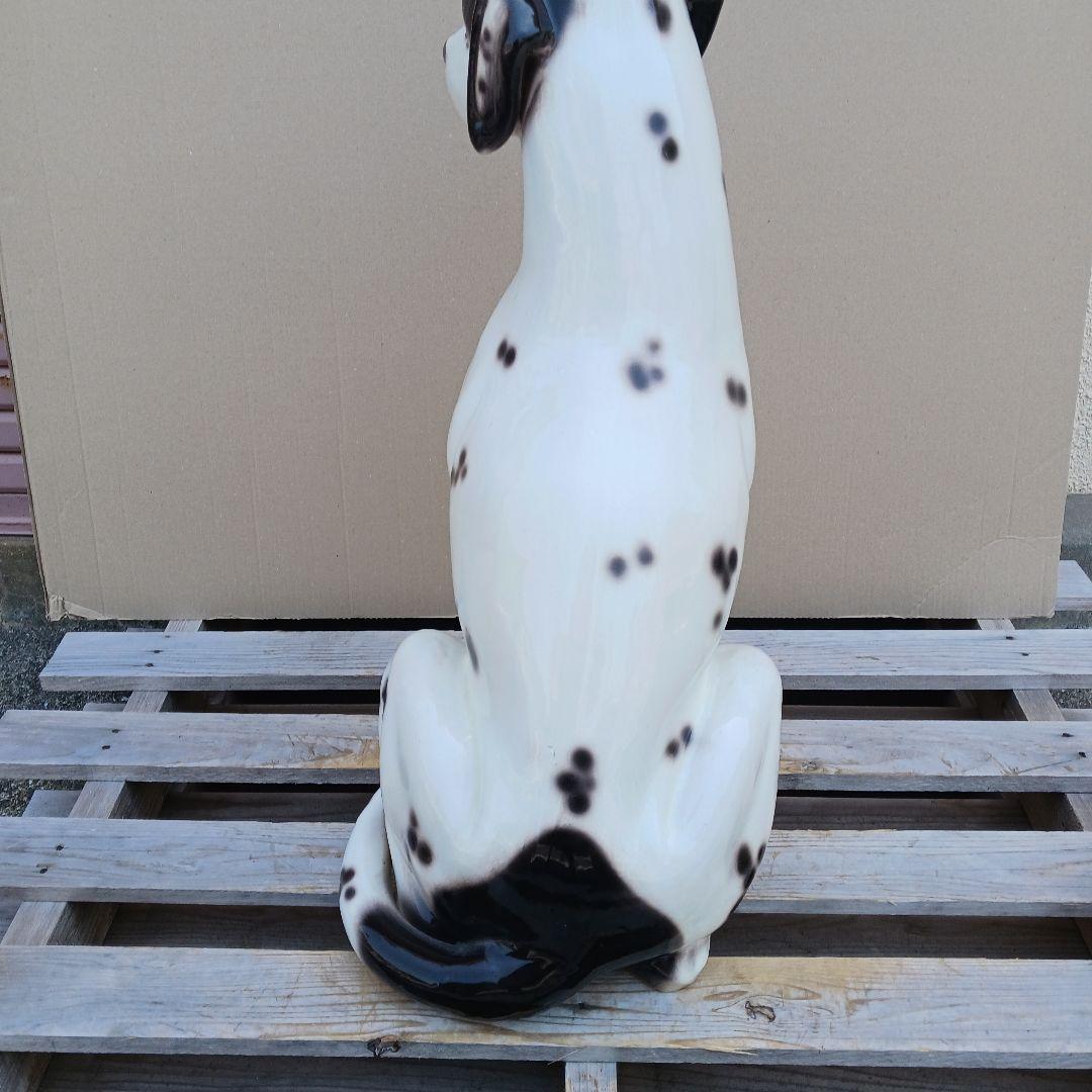 Joechan　陶器犬　ダルメシアン　難有　オブジェ　置物　ホワイト　白色