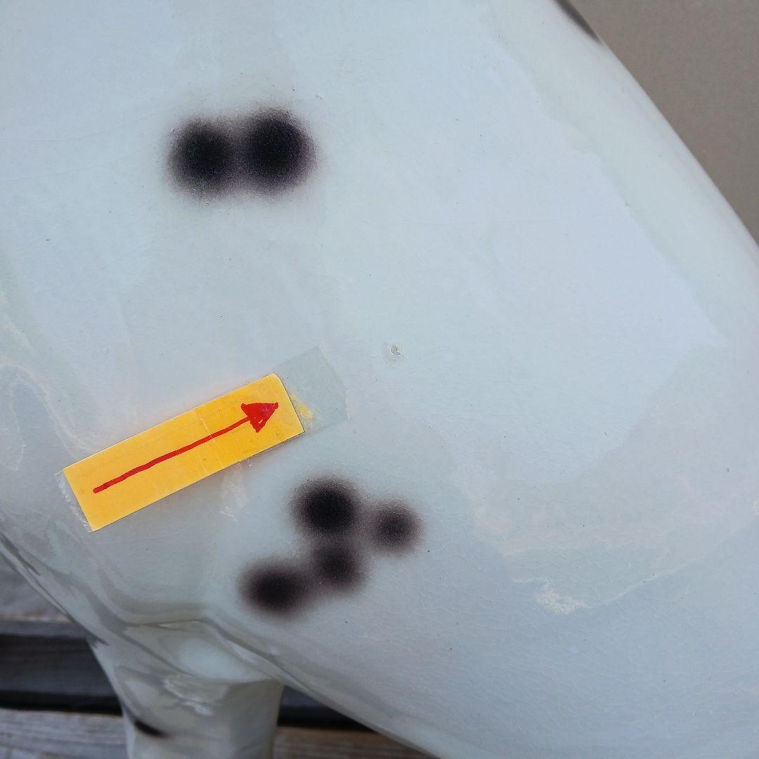 Joechan　陶器犬　ダルメシアン　難有　オブジェ　置物　ホワイト　白色