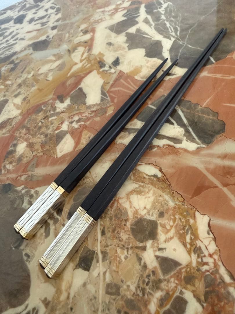 クリストフル 黒檀 箸 2膳 ブラック