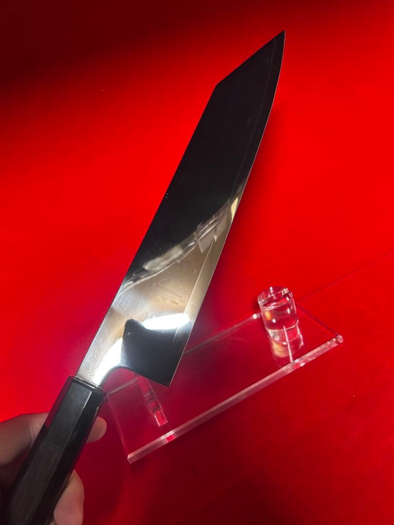 包丁　切付　8寸　両刃　三枚打　鏡面仕上げ　箱付　未使用品