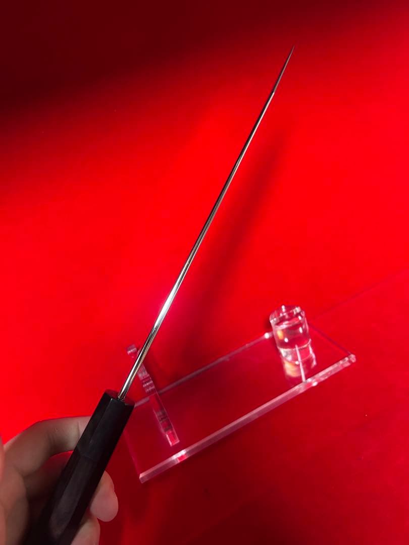 包丁　切付　8寸　両刃　三枚打　鏡面仕上げ　箱付　未使用品