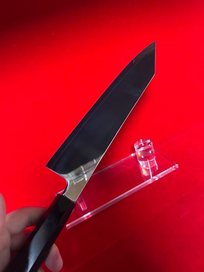 包丁　切付　8寸　両刃　三枚打　鏡面仕上げ　箱付　未使用品