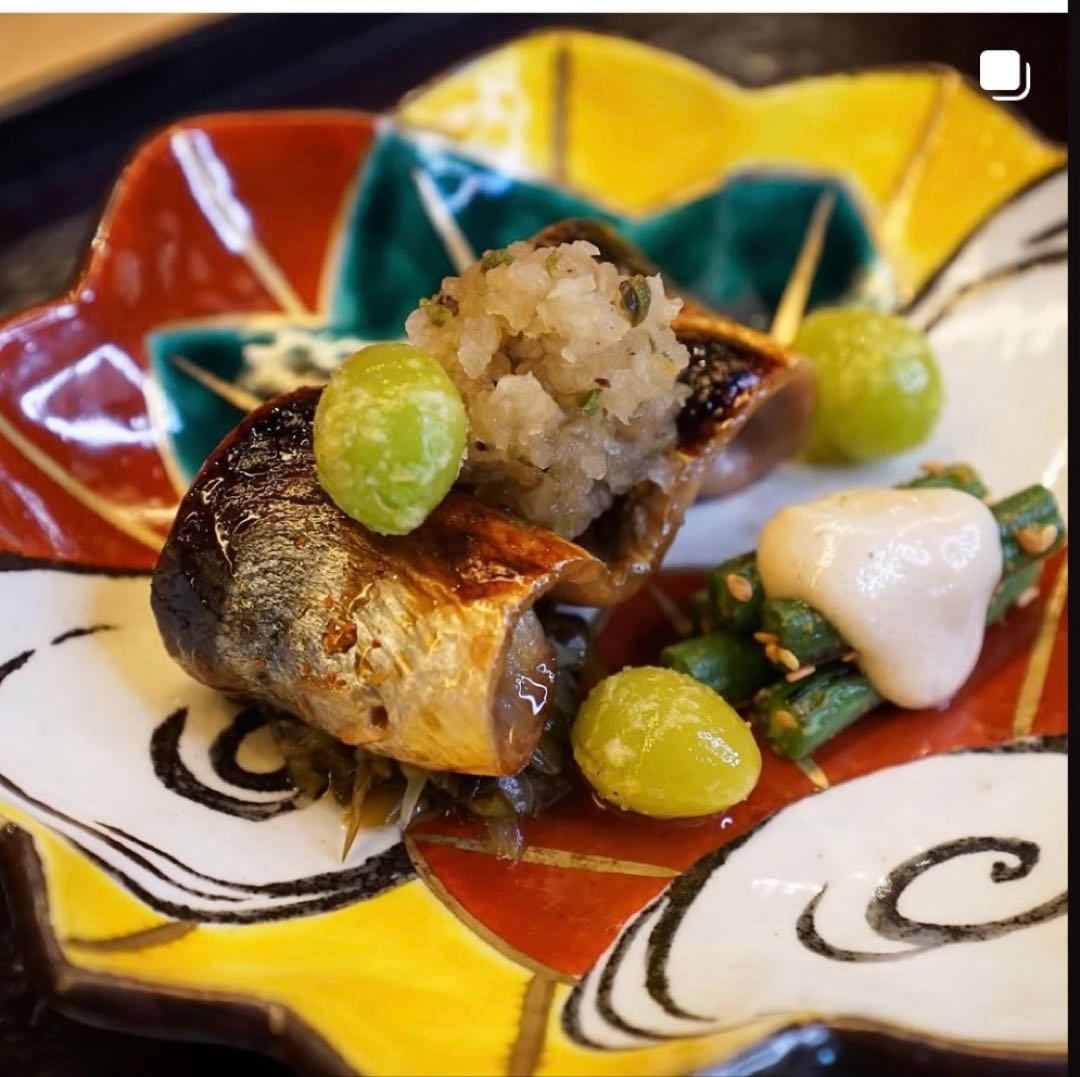 乾山写呉須入り竜田川文向付10客清水焼　京器　懐石向付